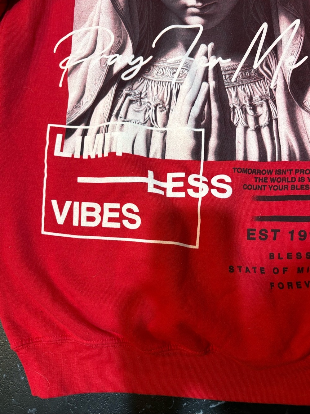 Red Faith Over Fear Graphic Hoodie